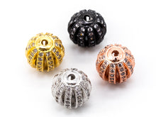 Load image into Gallery viewer, 8mm/9.5mm/12mm CZ Micro Pave Shamballa Round Cage Spacer Beads, sku#G302