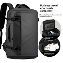 Load image into Gallery viewer, Men's Box-Style Outdoor Nylon Backpack | Business Travel Bag with Air-Cushioned Straps