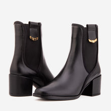 Load image into Gallery viewer, The Kensington Black Leather Block Heel Women’s Mid-Calf Boot