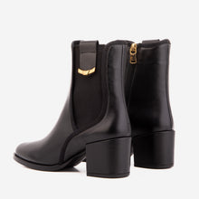 Load image into Gallery viewer, The Kensington Black Leather Block Heel Women’s Mid-Calf Boot