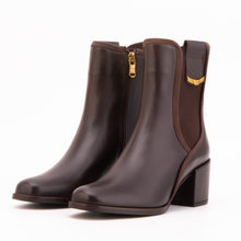 Load image into Gallery viewer, The Kensington Brown Leather Block Heel Women’s Mid-Calf Boot