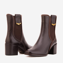 Load image into Gallery viewer, The Kensington Brown Leather Block Heel Women’s Mid-Calf Boot