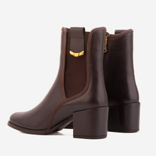 Load image into Gallery viewer, The Kensington Brown Leather Block Heel Women’s Mid-Calf Boot