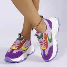 Load image into Gallery viewer, Women's Mixed-Color Lace-Up Sneakers | Mesh Breathable Lightweight Platform Running Shoes