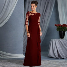 Load image into Gallery viewer, Women Clothing Long Lace See Through round Neck Shirt With Half Sleeve Dress Wedding Dress