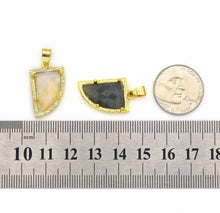 Load image into Gallery viewer, Gold Gemstone Horn Charm, Sku#LY09