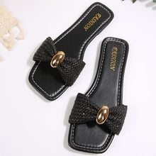 Load image into Gallery viewer, Women's Knit Slip-On Slides | Breathable Metal Detail Casual Sandals