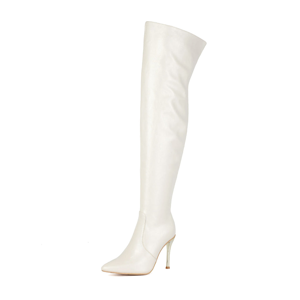 Women's Pointed-Toe Stiletto Over-the-Knee Boots - High Heel Fashion Boots