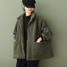 Load image into Gallery viewer, Plus-size Loose-fitting Long-sleeve Womens Casual Lambswool Coat