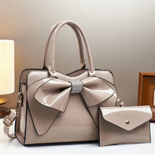 Load image into Gallery viewer, Fashionable Crocodile-Print Bow Bucket Bag Patent Leather Glossy Crossbody Bag