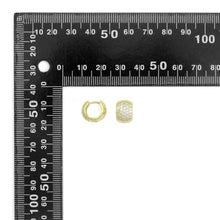 Load image into Gallery viewer, Clear CZ Silver Gold Thick Huggie Hoop Earrings, Sku#A479