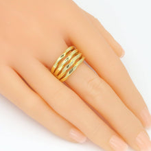 Load image into Gallery viewer, Slippy Gold Silver Twisted multiline Ring, Sku#A397