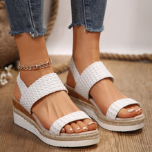 Load image into Gallery viewer, Women's Peep-Toe Wedge Sandals | PU Upper Open-Toe Platform Heels
