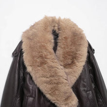 Load image into Gallery viewer, Women's Stylish And Elegant Faux Fur-Decorated Leather Jacket