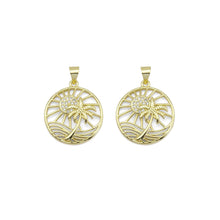 Load image into Gallery viewer, Clear CZ Sun Coconut Tree Beach Charm, Sku#LX364