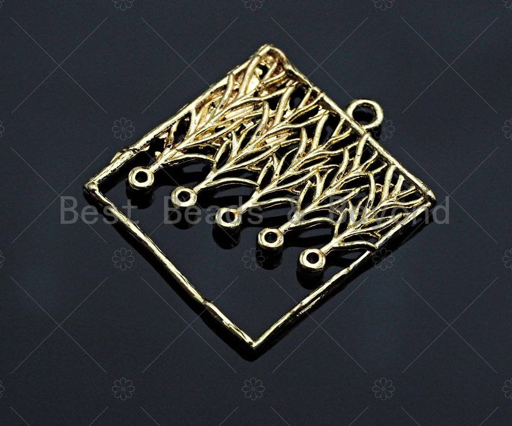 Filigree Gold Lacy Charm, Brushed Gold Twisted Wire Charm Pendants for Earrings necklace making, sku#CP01