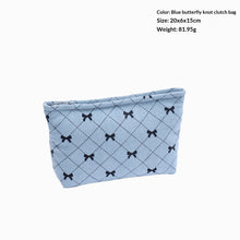 Load image into Gallery viewer, Corduroy Bow-Knot Makeup Bag - Large Capacity Cosmetic Organizer with Zipper
