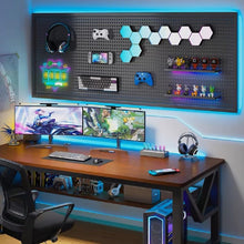 Load image into Gallery viewer, RGB Gaming Pegboard Wall Organizer with Metal Panels and Hooks, 12x24 Setup