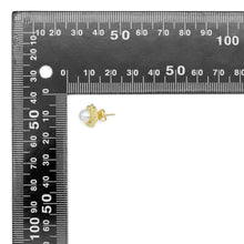 Load image into Gallery viewer, Rose Flower Pearl Stud Earrings, Sku#A163