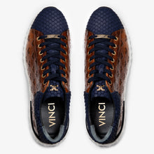 Load image into Gallery viewer, The Caesars Navy &amp; Tan Leather Men Sneaker