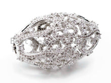 Load image into Gallery viewer, CZ Micro Pave Big Oval Pendant, Silver/Black/Gold Rhodium Plated. SKU#L223