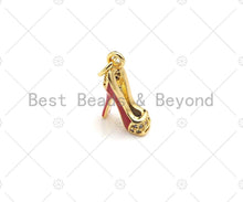 Load image into Gallery viewer, Enamel Colorful High Heel Shoes Shape Pendant,CZ Micro Pave Enamel Charm,Enamel Jewelry,15x18mm,Sku#LK274