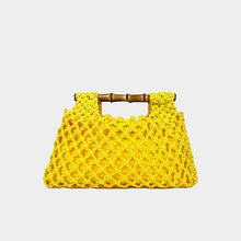 Load image into Gallery viewer, Hollow-out Bamboo-Section Handle Handwoven Small Square Bag