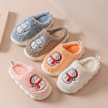 Load image into Gallery viewer, Women's Snowman Slippers - Warm Plush Winter Indoor House Shoes with Anti-Slip Sole