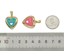 Load image into Gallery viewer, Lockets Enamel Sweet Word On Heart Shape Pendant, Sku#FH185