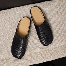 Load image into Gallery viewer, Women's Handwoven Cowhide Mules | Square Toe Slip-On Leather Slides