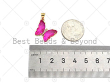 Load image into Gallery viewer, Colorful Glass Quartz Butterfly Charm, Butterfly Pendant, Necklace Bracelet Acrylic Butterfly Charm Pendant, 19x15mm,Sku#LD84