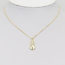 Load image into Gallery viewer, Gold Silver Mother of Pearl Guitar Violin Shape Charm, Sku#LX431