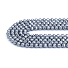 Load image into Gallery viewer, Dark Gray MOP Round Faceted Beads, Sku#T174
