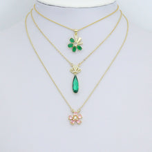 Load image into Gallery viewer, CZ Cherry Flower Crown clover Charm Pendant,Sku#LK1258