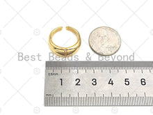 Load image into Gallery viewer, 18K Gold Thick Band Adjustable Ring, Open Ring, CZ Pave Ring, Stacking Ring, Statment Ring, Pave Gold Ring,sku#X182
