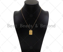 Load image into Gallery viewer, 18k Dainty Gold North Star On Rectangle Shape Pendant,Gold Medallion Charm,Necklace Bracelet Charm Pendant,16x26mm,Sku#LK289