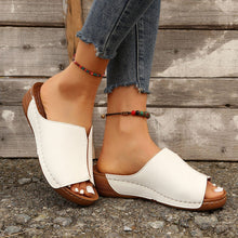 Load image into Gallery viewer, Wedge Sandals - Peep Toe Platform Slides