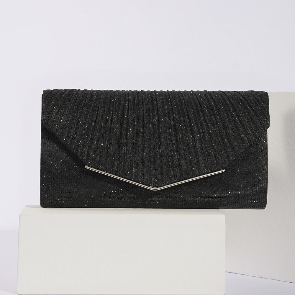 Vintage Evening Clutch Bag - Pleated Pillow Handbag for Women - Party Wedding Banquet Purse