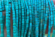 Load image into Gallery viewer, High Quallity Genuine Heishi Chinese Turquoise Beads, 3mm Blue Turquoise Tube Spacer Beads, 15.5'' Full Strand, SKU#U1226