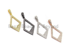 Load image into Gallery viewer, CZ Micro Pave Hollow out Rhombus Shape Pendant, Rhombus Frame Shape Pendant Charm, Earrings Necklace Bracelets Making Charm,20x45mm, sku #X3