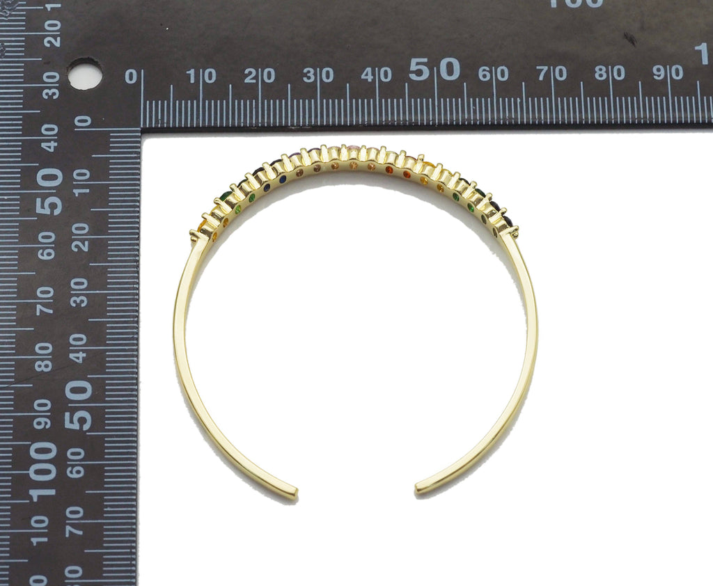 Rainbow Clear Oval CZ Bracelet,Sku#LD361