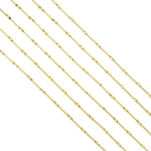 Load image into Gallery viewer, Gold Dainty Bar Link chain by Yard, Y865