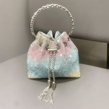 Load image into Gallery viewer, Diamond-Embellished Handle Tote Bag with Convertible Crossbody Strap | Women's Bucket Bag