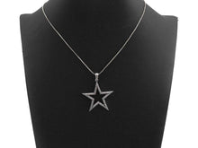 Load image into Gallery viewer, CZ Fully Micro Pave Five Star Pendant, Antique Silver Tone, Clear Cubic Zirconia Big Pave Star Charm Pendant, 39x40mm,sku#F983