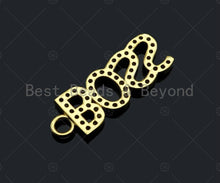 Load image into Gallery viewer, CZ Micro Pave BOSS Charm/Pendant, Cubic Zirconia Pave Boss Necklace Bracelet Pendant, Fashion Jewelry Findings, 10x29mm, sku#B126