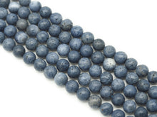 Load image into Gallery viewer, Natural Blue Sponge Coral Round Smooth Beads, Sku#U1330