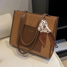 Load image into Gallery viewer, Women's Large Capacity PU Leather Shoulder Bag - Commuter Handbag with Double Straps