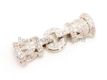 Load image into Gallery viewer, CZ Clear Micro Paved Fold Over Buckle Clasp/Buckle Interlock
