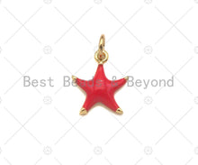 Load image into Gallery viewer, Gold Filled Colorful Enamel Starfish Shape Pendant, 18K Gold Filled Enamel Charm,Enamel Jewelry,9x10mm,Sku#B134
