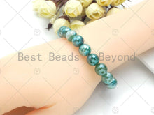 Load image into Gallery viewer, Mystic Green Banded Agate Stretchy Bracelet, U1093